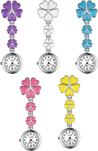 Reloj de enfermera con diseño de corazón y flor