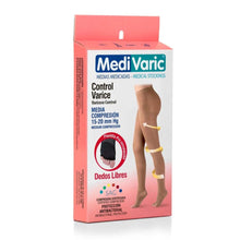 Cargar imagen en el visor de la galería, Medias de Compresión Mediana – Cadera Dedos Libres Transparente 15-20mmHg