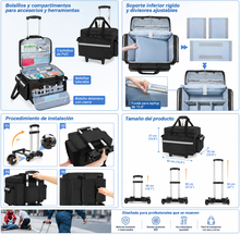 Cargar imagen en el visor de la galería, Bolsa médica con ruedas con carrito desmontable