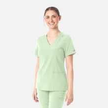 Cargar imagen en el visor de la galería, Maevn Momentum  – Top Womens Double V-Neck 5001 + Pantalón Women's High Waist Full Elastic Wide Leg 5094  – Honeydew