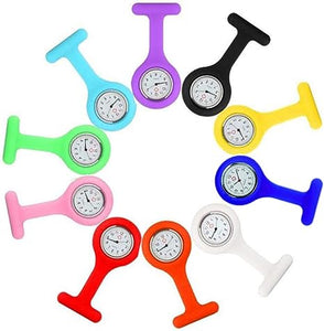 Reloj tipo broche de silicona de colores