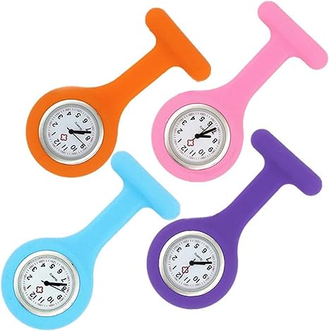 Reloj tipo broche de silicona de colores