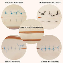 Cargar imagen en el visor de la galería, Almohadilla de sutura grande de 3 capas con heridas para practicar la sutura con base antideslizante