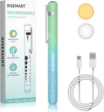Cargar imagen en el visor de la galería, Linterna recargable LED médica con carga USB modos de luz duales