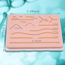 Cargar imagen en el visor de la galería, Almohadilla de sutura grande de 3 capas con heridas para practicar la sutura con base antideslizante