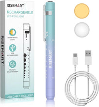 Cargar imagen en el visor de la galería, Linterna recargable LED médica con carga USB modos de luz duales