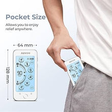 Cargar imagen en el visor de la galería, AUVON Pantalla táctil TENS Unidad estimulador muscular para alivio del dolor, 24 modos de doble canal recargable TENS máquina con 2 x duración de la batería, modo continuo,