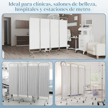 Cargar imagen en el visor de la galería, Pantalla - Biombo de privacidad médica de 4 paneles en ruedas