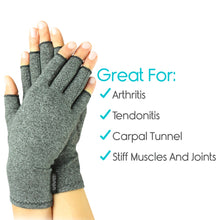 Cargar imagen en el visor de la galería, Guantes para la artritis gris