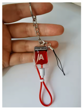 Cargar imagen en el visor de la galería, Llavero de PVC con diseño de bolsa de sangre tipo A, B, O, AB