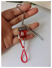 Cargar imagen en el visor de la galería, Llavero de PVC con diseño de bolsa de sangre tipo A, B, O, AB