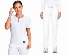 Cargar imagen en el visor de la galería, Koi Lite – Top Serenity 317 + Pantalón Peace 721 – White