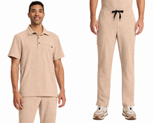 Cargar imagen en el visor de la galería, Healing Hands Quest – Top 3-Pocket Polo Collar HH759 + Pantalón Zip Fly Drawstring  HH154 – Desert Taupe