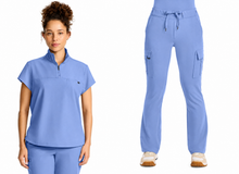 Cargar imagen en el visor de la galería, Healing Hands Quest – Top Partial Zip Stand Collar  HH752 + Pantalón 6-Pocket Flare Leg HH150 – CEIL