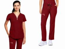 Cargar imagen en el visor de la galería, Healing Hands HH360 – Top Sonia 2274  + Pantalón Nisha 9152 – Garnet Red