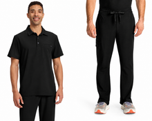 Cargar imagen en el visor de la galería, Healing Hands Quest – Top 3-Pocket Polo Collar HH759 + Pantalón Zip Fly Drawstring  HH154 – Black