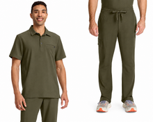 Cargar imagen en el visor de la galería, Healing Hands Quest – Top 3-Pocket Polo Collar HH759 + Pantalón Zip Fly Drawstring  HH154 – Olive