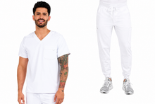 Cargar imagen en el visor de la galería, Zavaté by Yotyoz Studio  – Top Power 3-Pocket 1195 + Pantalón Free-Flex Jogger 3093 – WHITE