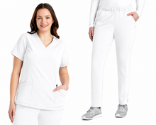 Cargar imagen en el visor de la galería, IRG EPIC  – Top Women's V-Neck 4801 + Pantalón Women’s Tapered Leg 9811  – WHITE