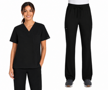 Cargar imagen en el visor de la galería, Cherokee CK WW ORIGINALS ULTRA– Top Unisex V-Neck CK778A  + Pantalón Unisex Mid Rise Drawstring Straight CK280A  - Black