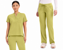 Cargar imagen en el visor de la galería, Healing Hands HH WORKS – Top  Macy HH650 + Pantalón Rebecca 9560 – Retro Lime
