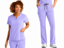 Cargar imagen en el visor de la galería, IRG EPIC  – Top Women's Notched Crew Neck 4802 + Pantalón Women's Yoga Waistband Flare Leg 9813  – Lilac