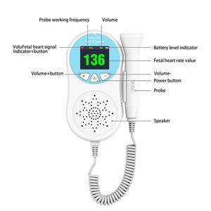 Doppler fetal FD200, monitor de latidos cardíacos del bebé