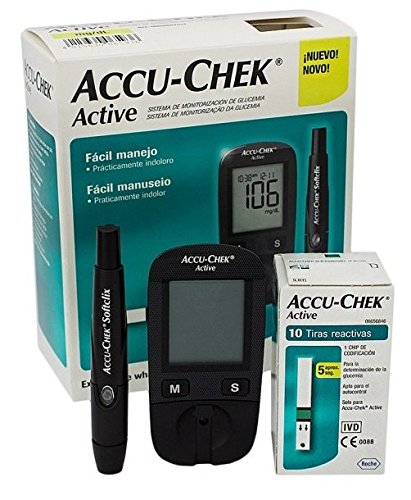 Kit medidor de glucósidos de sangre ACCU CHECK ACTIVE