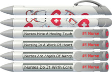 Cargar imagen en el visor de la galería, Bolígrafos con mensajes giratorios con mensajes para enfermeras