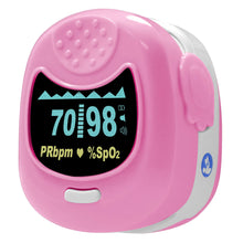 Cargar imagen en el visor de la galería, CMS-50QB Pediatric Fingertip Pulse Oximeter with Alarm - Pink
