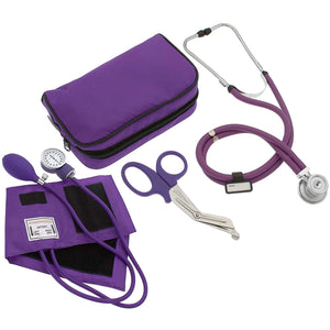 Kit básico de estetoscopio, monitor de presión arterial y tijeras para traumatismos