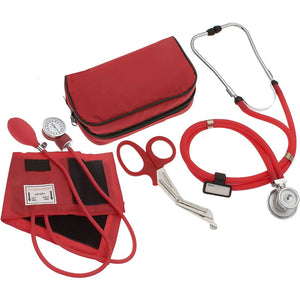 Kit básico de estetoscopio, monitor de presión arterial y tijeras para traumatismos
