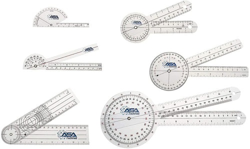 Reglas de transportador de ángulo de goniómetro en varios tamaños para fisioterapia