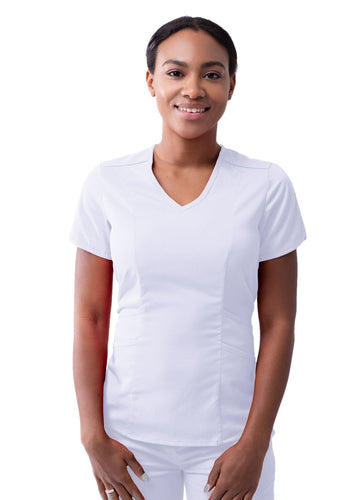 Scrub Top Blanco Adar PRO para Damas - P9500